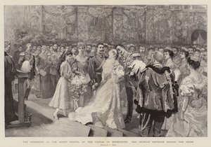 The Ceremony in the Court Chapel of the Castle of Ehrenburg, the German Emperor Kissing the Bride
